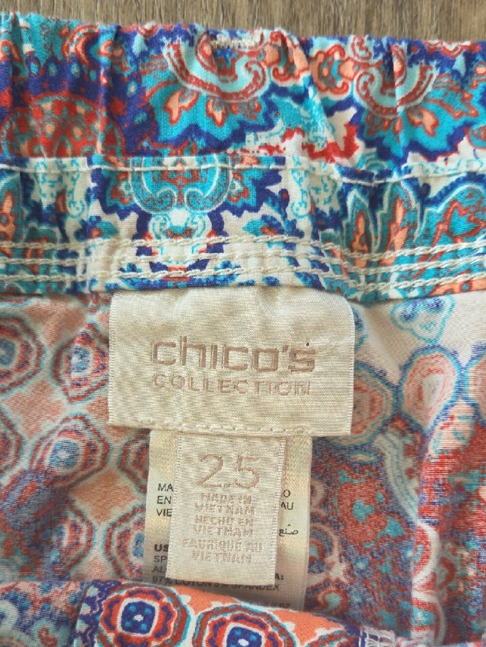 CAPRÌ PANTS SIZE 12 COLORFUL TIES ON CALF SIDES. - Picture 2 of 6